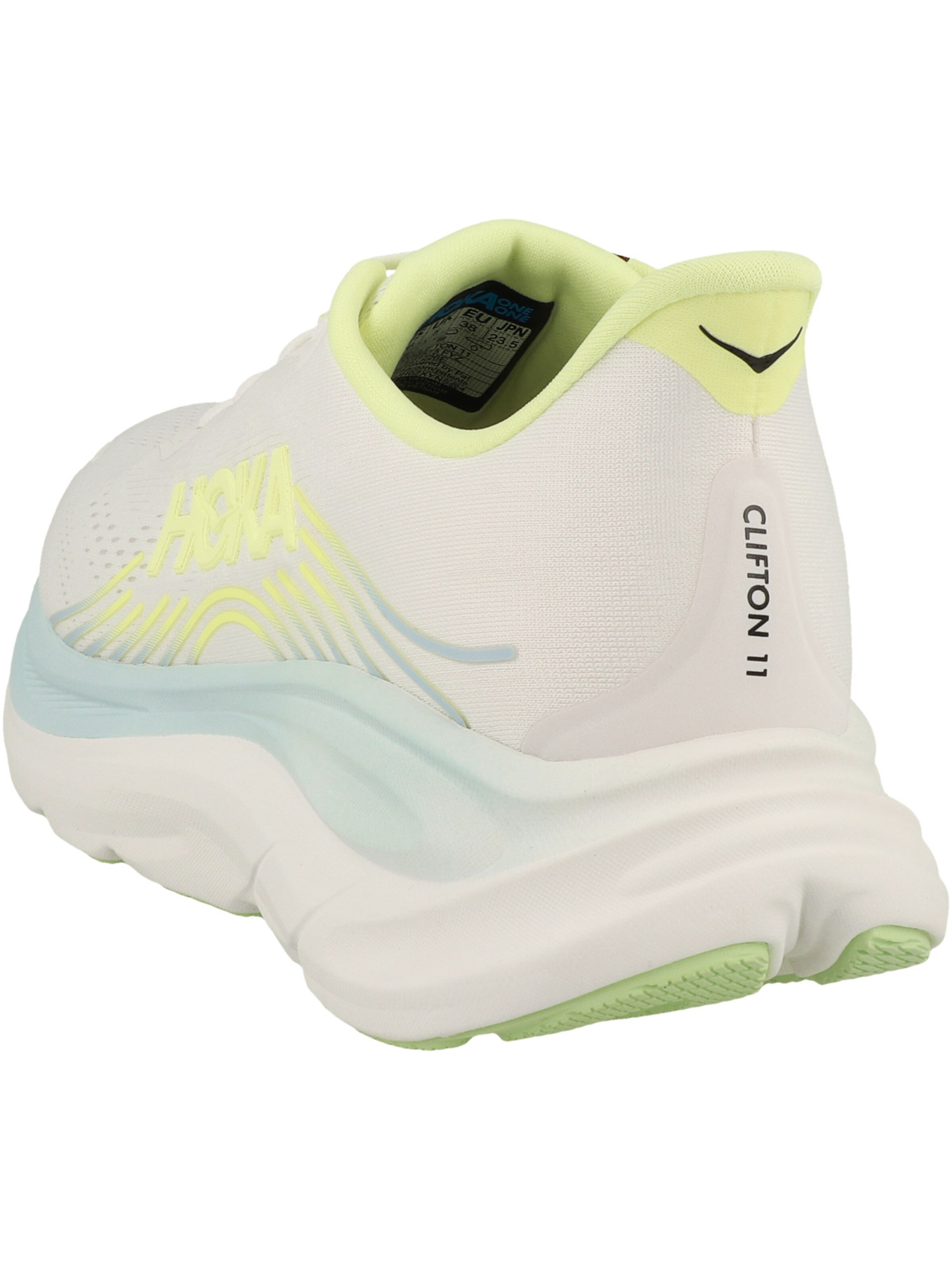 HOKA Jooksujalats 'Clifton 11', värv valge: tagant vaates