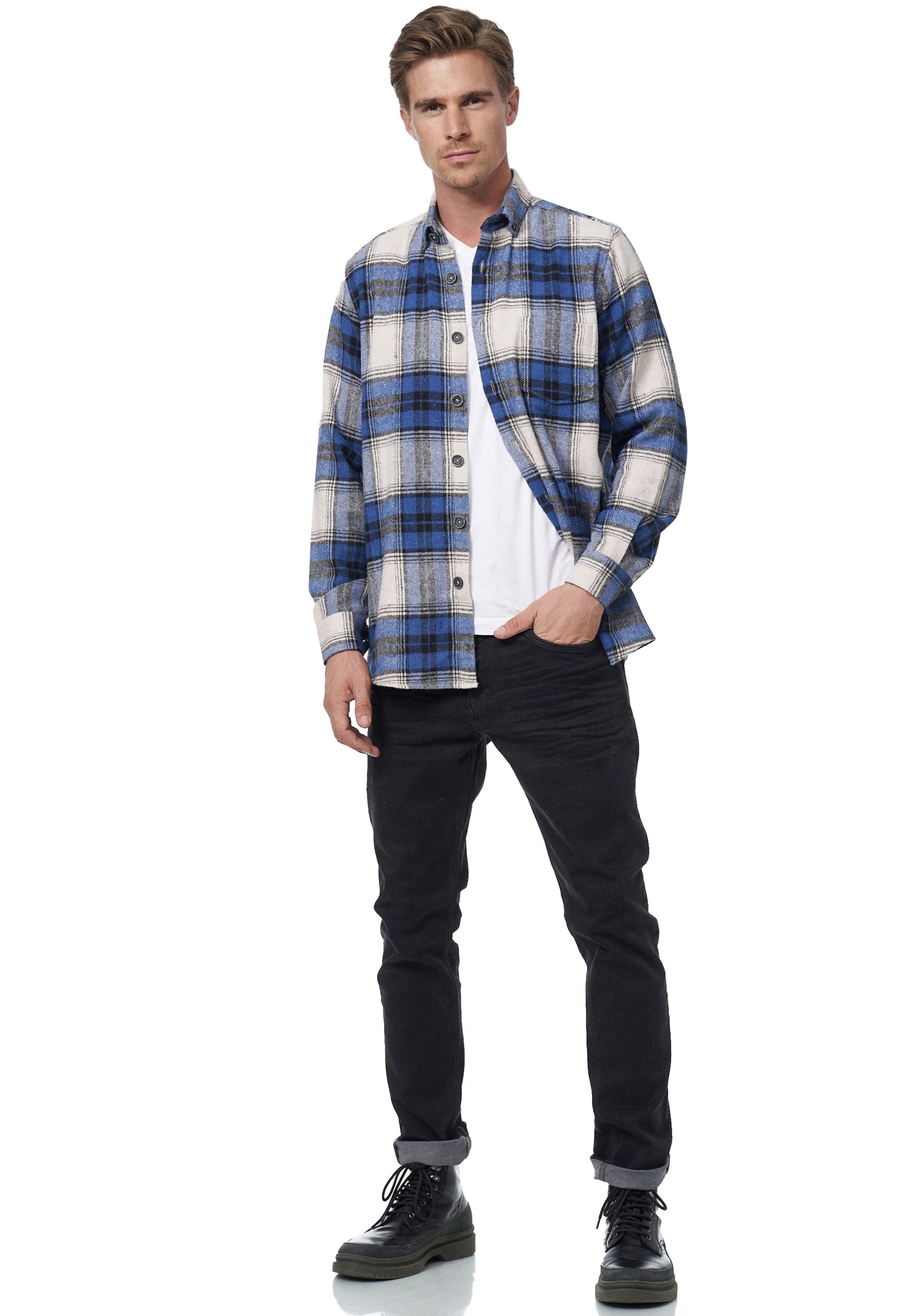 Rusty Neal Slim Fit Hemd in Blau