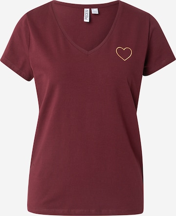 PIECES Shirt 'PCNEW BILLY' in Red: front
