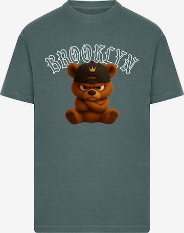 Mister Tee Tričko 'Brooklyn Born Legend' – zelená: přední strana