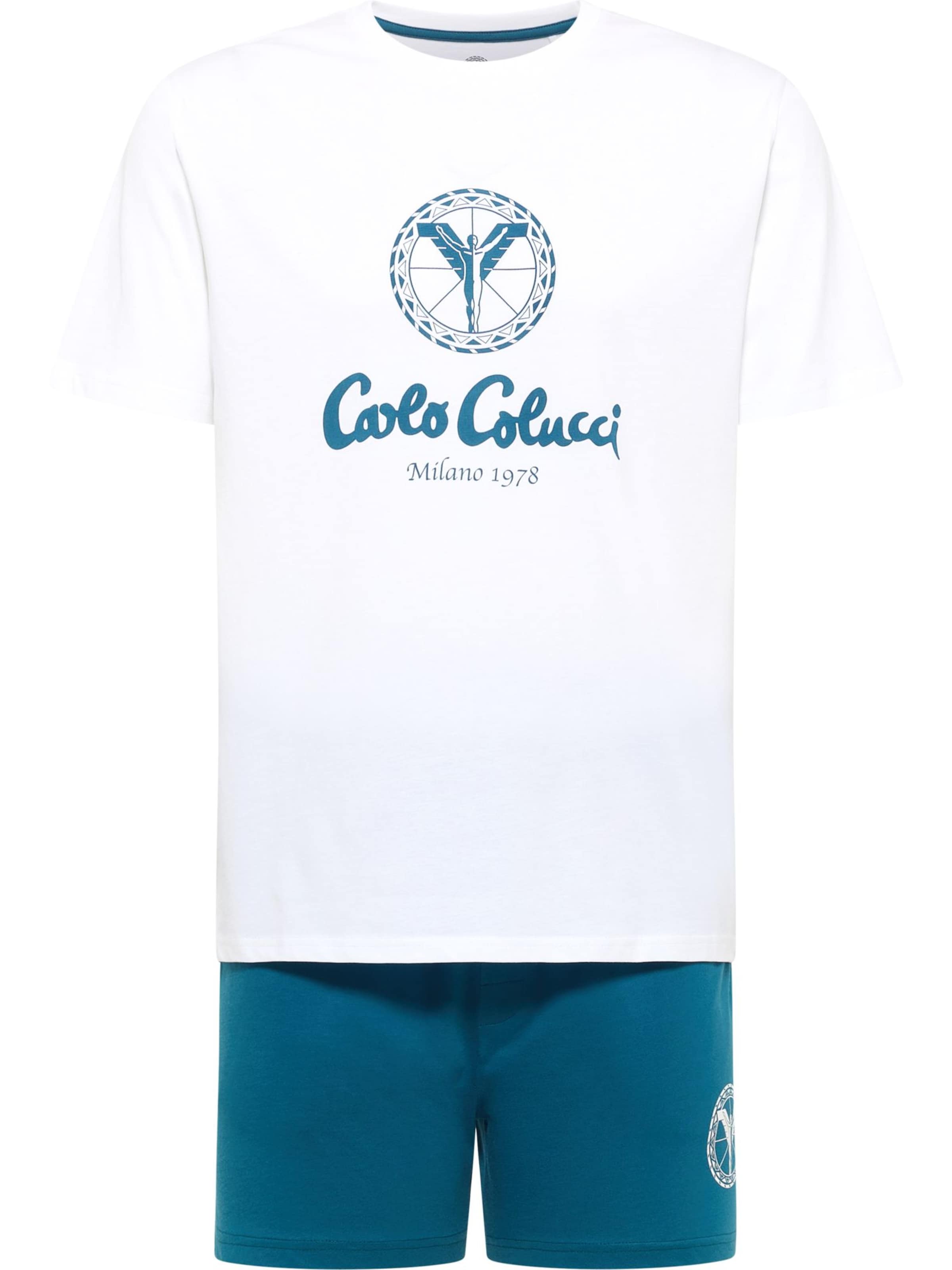 Carlo Colucci Pyjama kort ' Ferreri ' in Blauw: voorkant