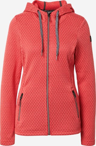 KILLTEC Athletic fleece jacket in Red: front