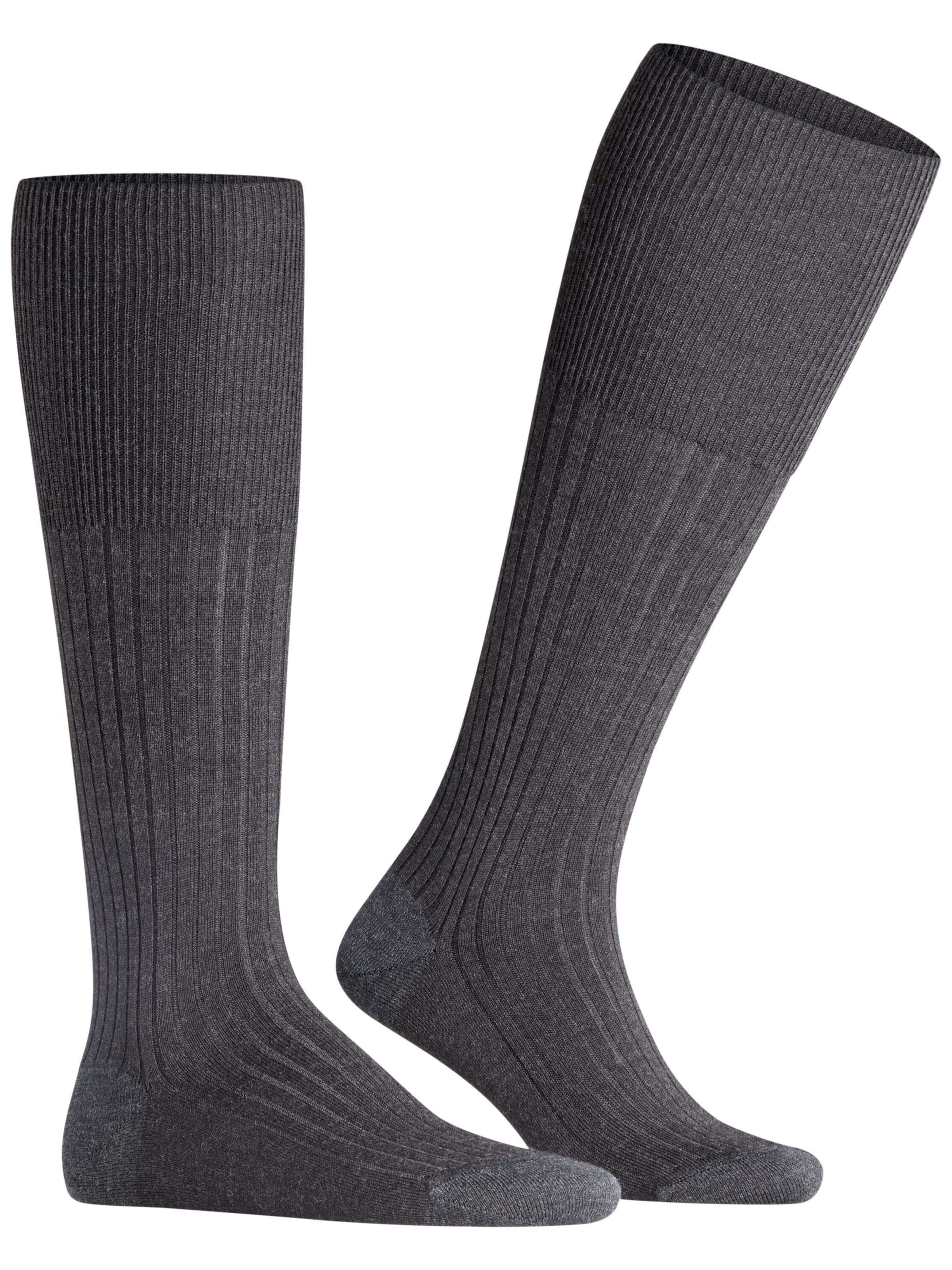 FALKE Knee High Socks 'Bristol Pure' in Grey