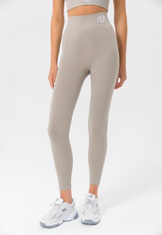 Skinny Pantalon de sport 'Naikan' MOROTAI en beige : devant