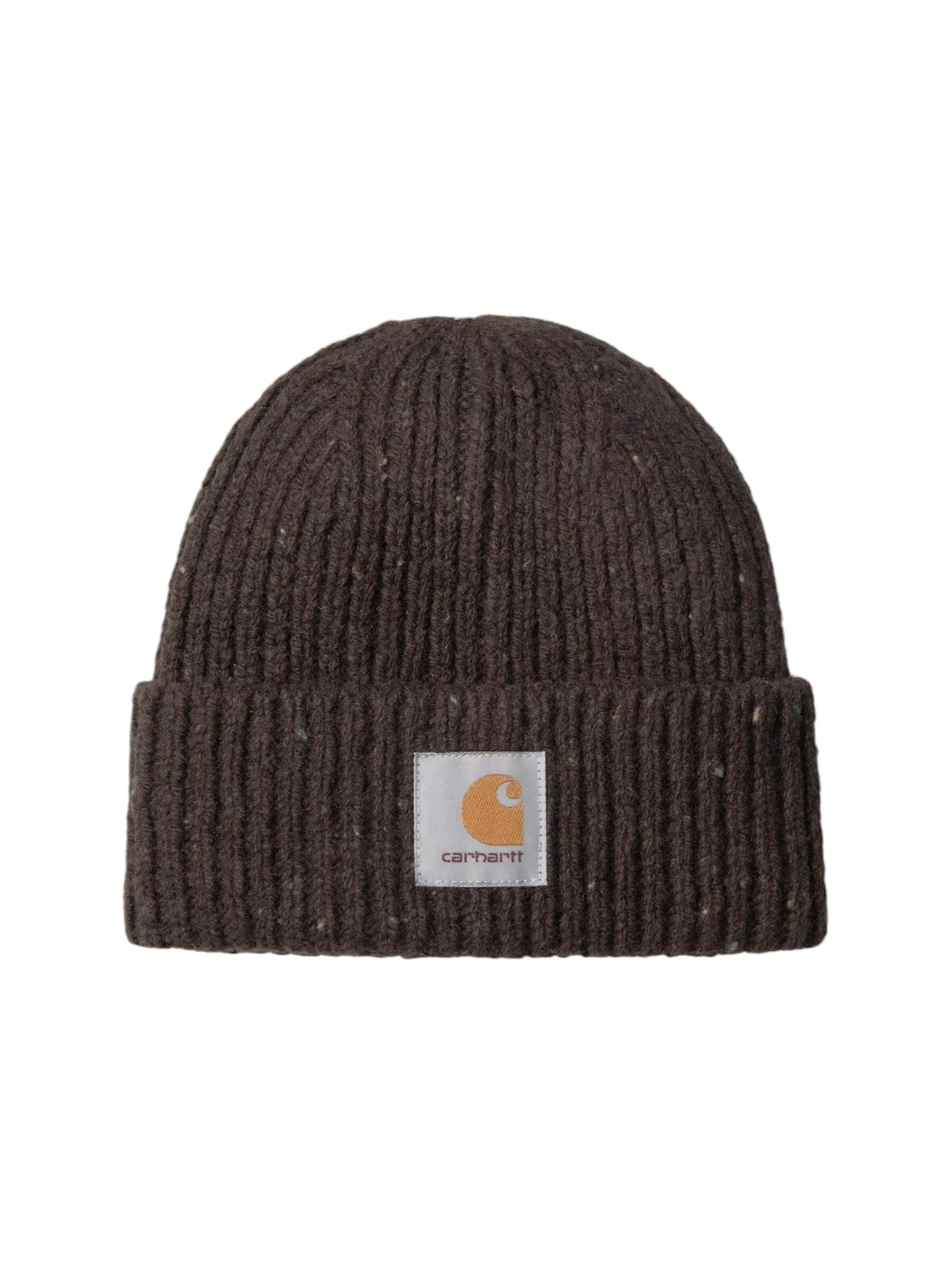 Carhartt WIP Muts 'ANGLISTIC BEANIE SPECKLED TOBACCO' in Bruin: voorkant
