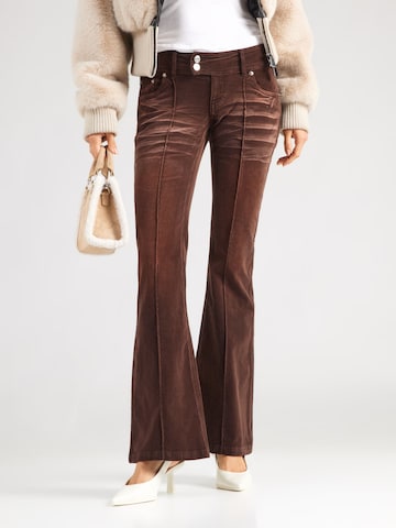 Juicy Couture Flared Τζιν 'CREST VELOUR DENIM LOW RISE FLARE' σε καφέ: μπροστά