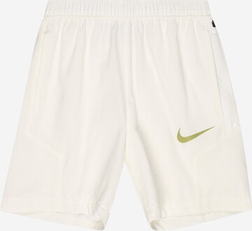 NIKE Workout Pants in White: front