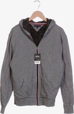 TOMMY HILFIGER Sweatshirt & Zip-Up Hoodie in L in Grey: front