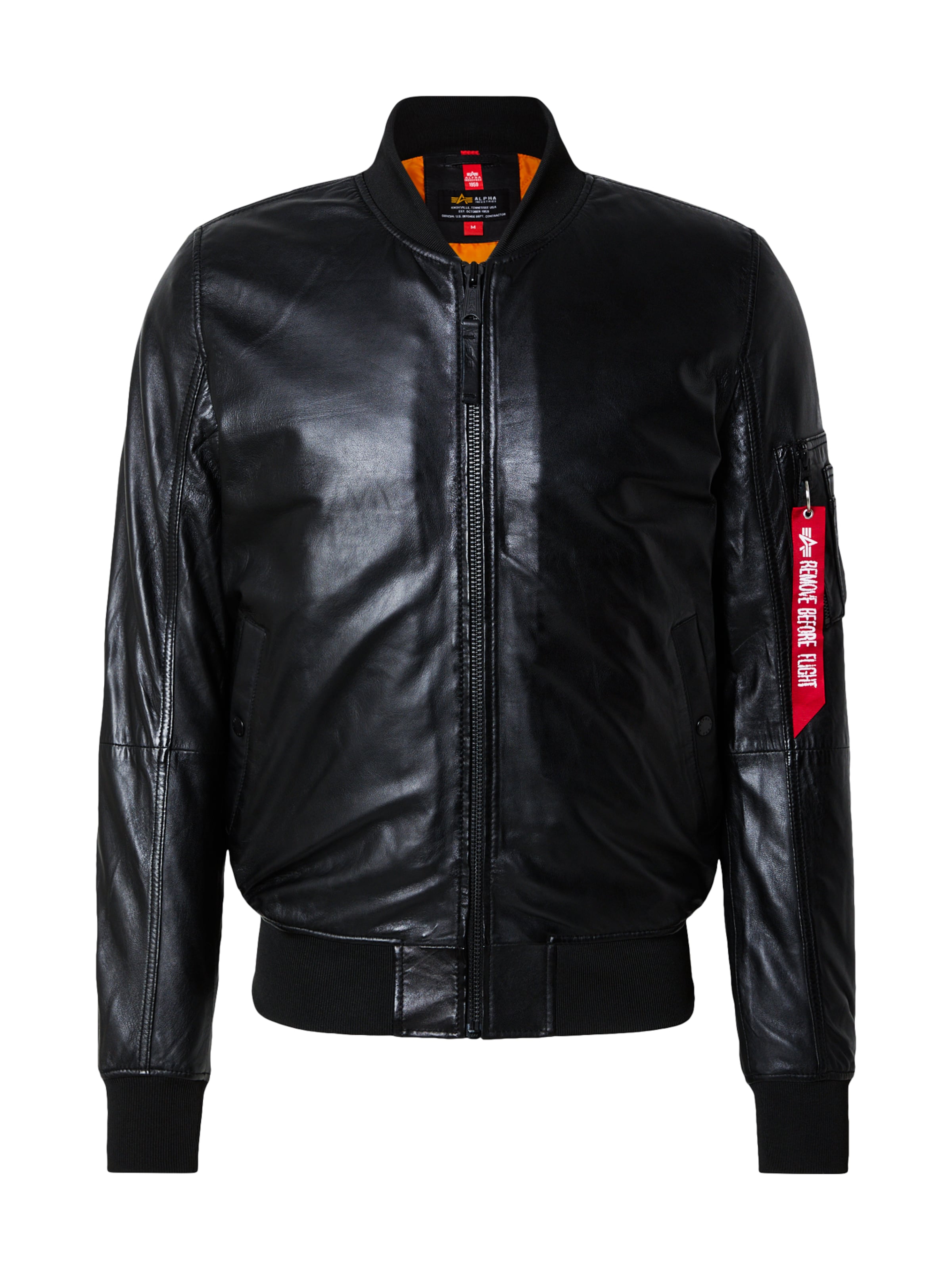 ALPHA INDUSTRIES Jacke 'MA-1' in Schwarz: Vorderseite