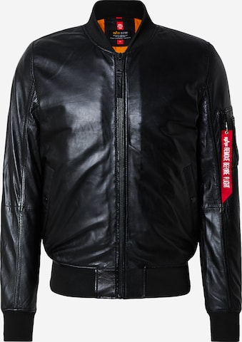 ALPHA INDUSTRIES Välikausitakki 'MA-1' värissä musta: etupuoli