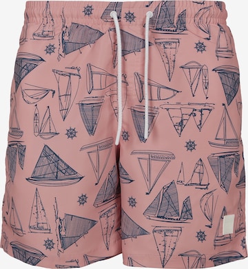 Shorts de bain Urban Classics en rose : devant