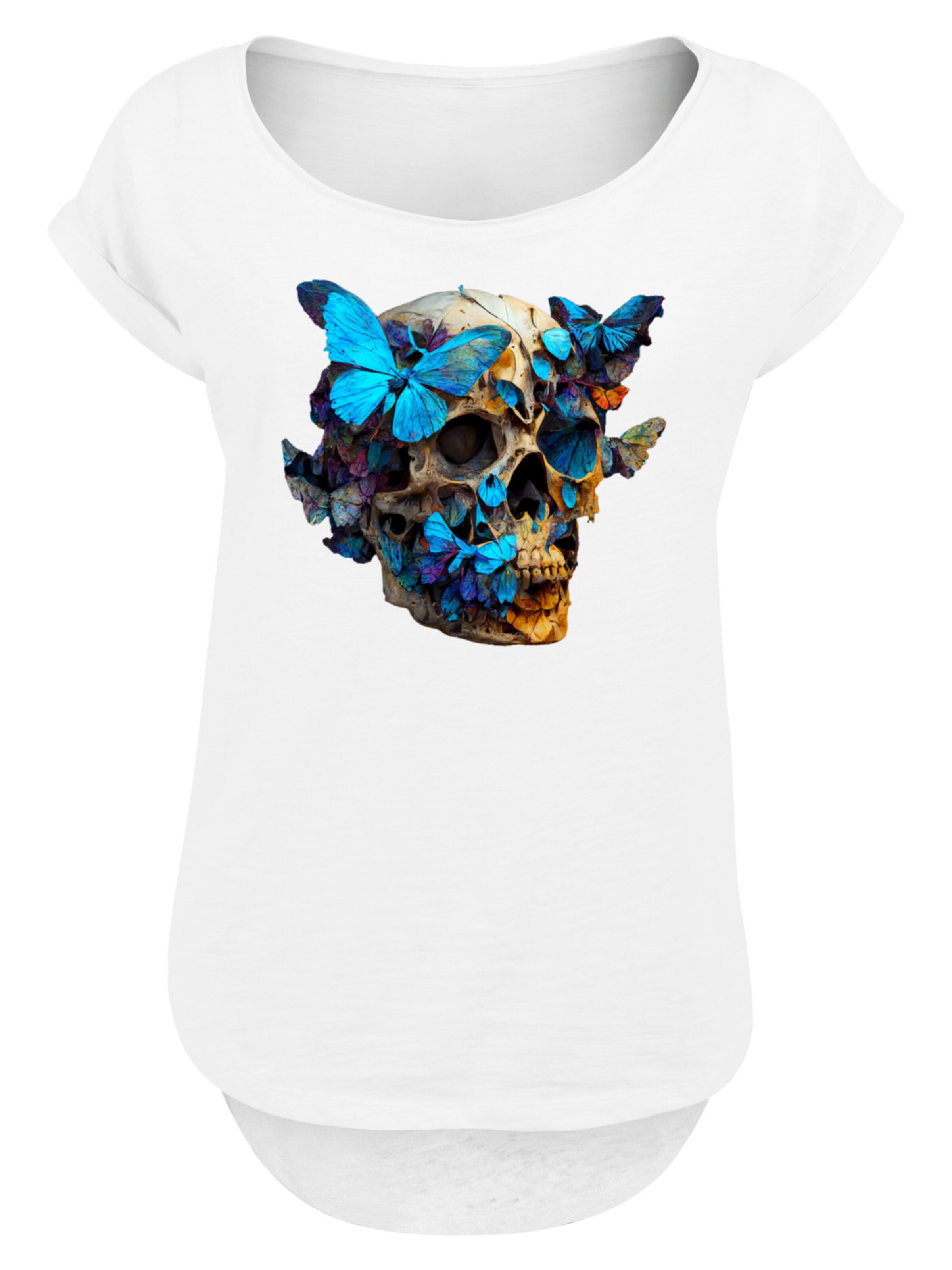 F4NT4STIC Shirt 'Butterflies' in Wit: voorkant