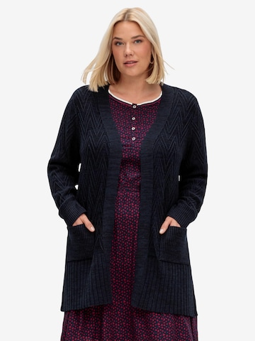 SHEEGO Knit Cardigan in Blue: front