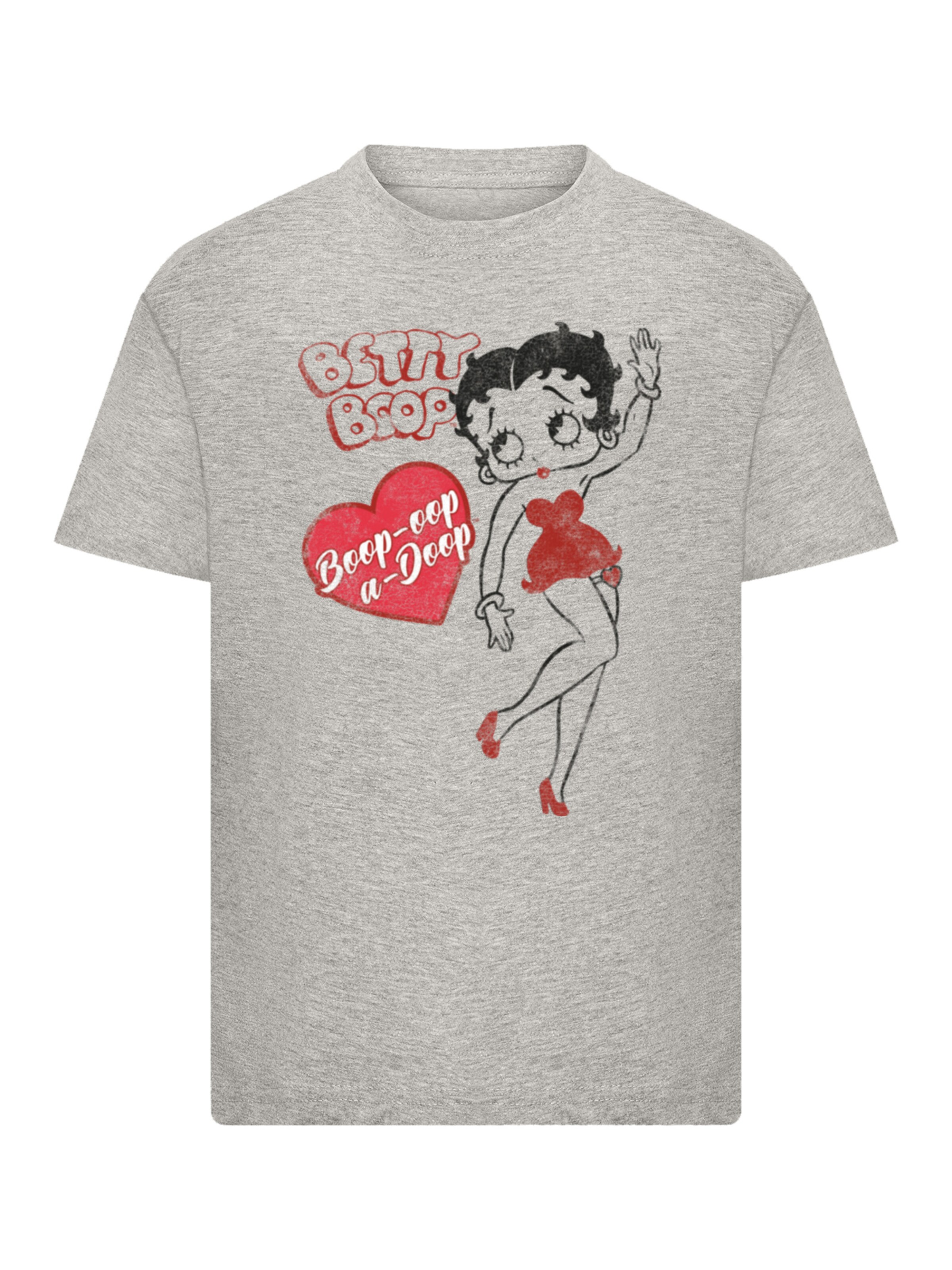 T-Shirt 'Betty Boop Oop-A-Doop' F4NT4STIC en gris : devant