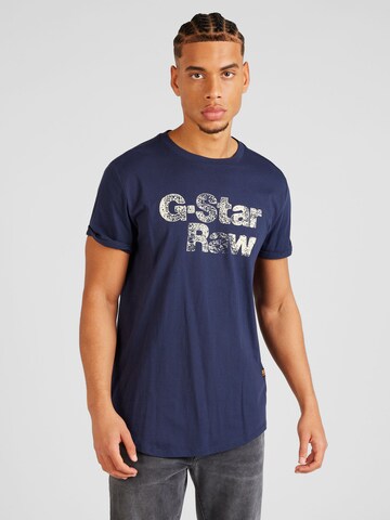 zils G-Star RAW T-Krekls: no priekšpuses