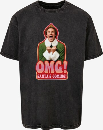 ABSOLUTE CULT Shirt 'Elf - Santa Is Coming' in Schwarz: predná strana