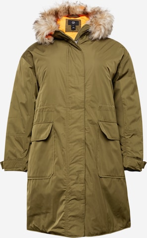 River Island Plus Winterparka in Groen: voorkant