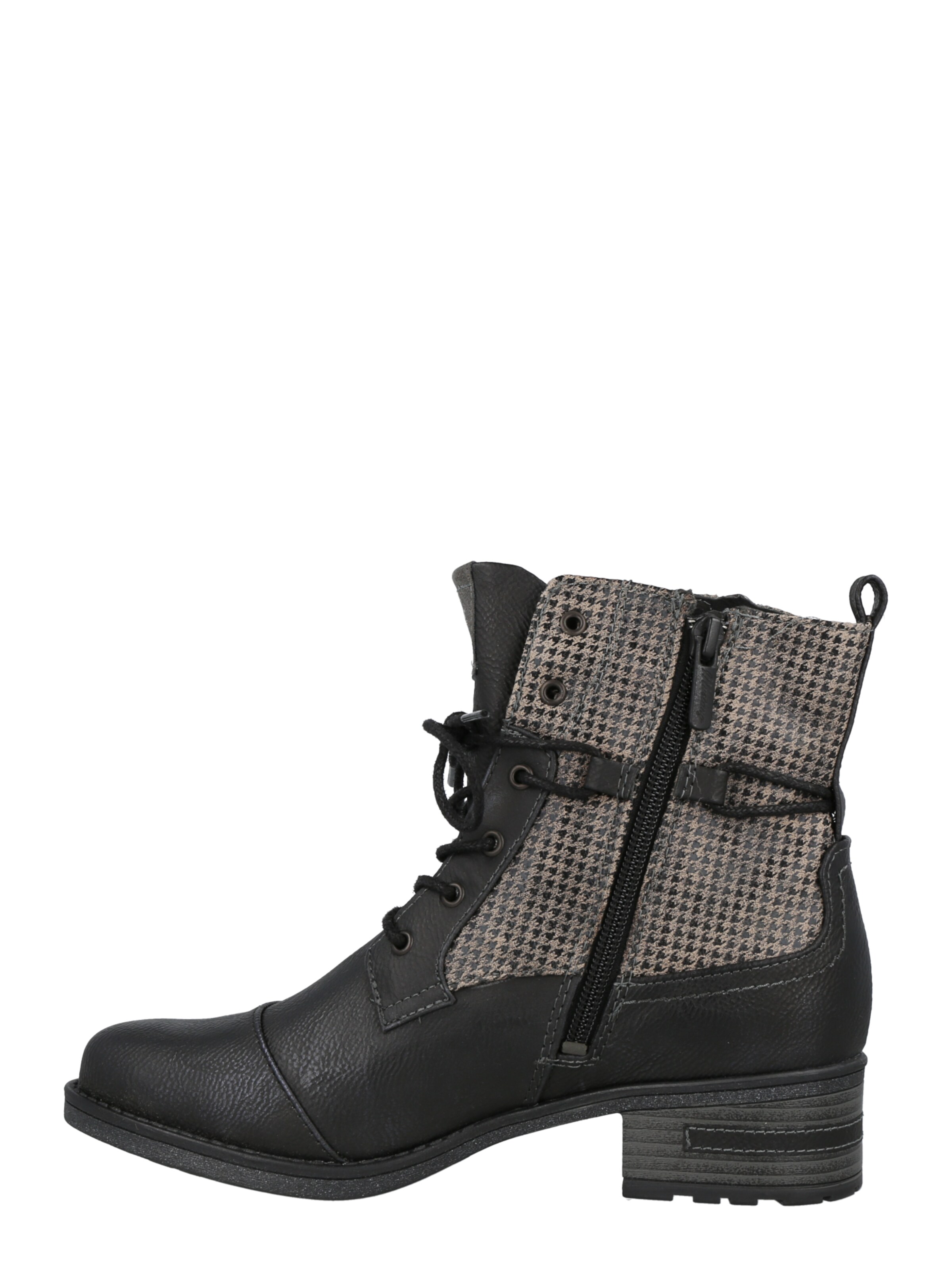 MUSTANG Gležnarji z vezalkami | črna barva