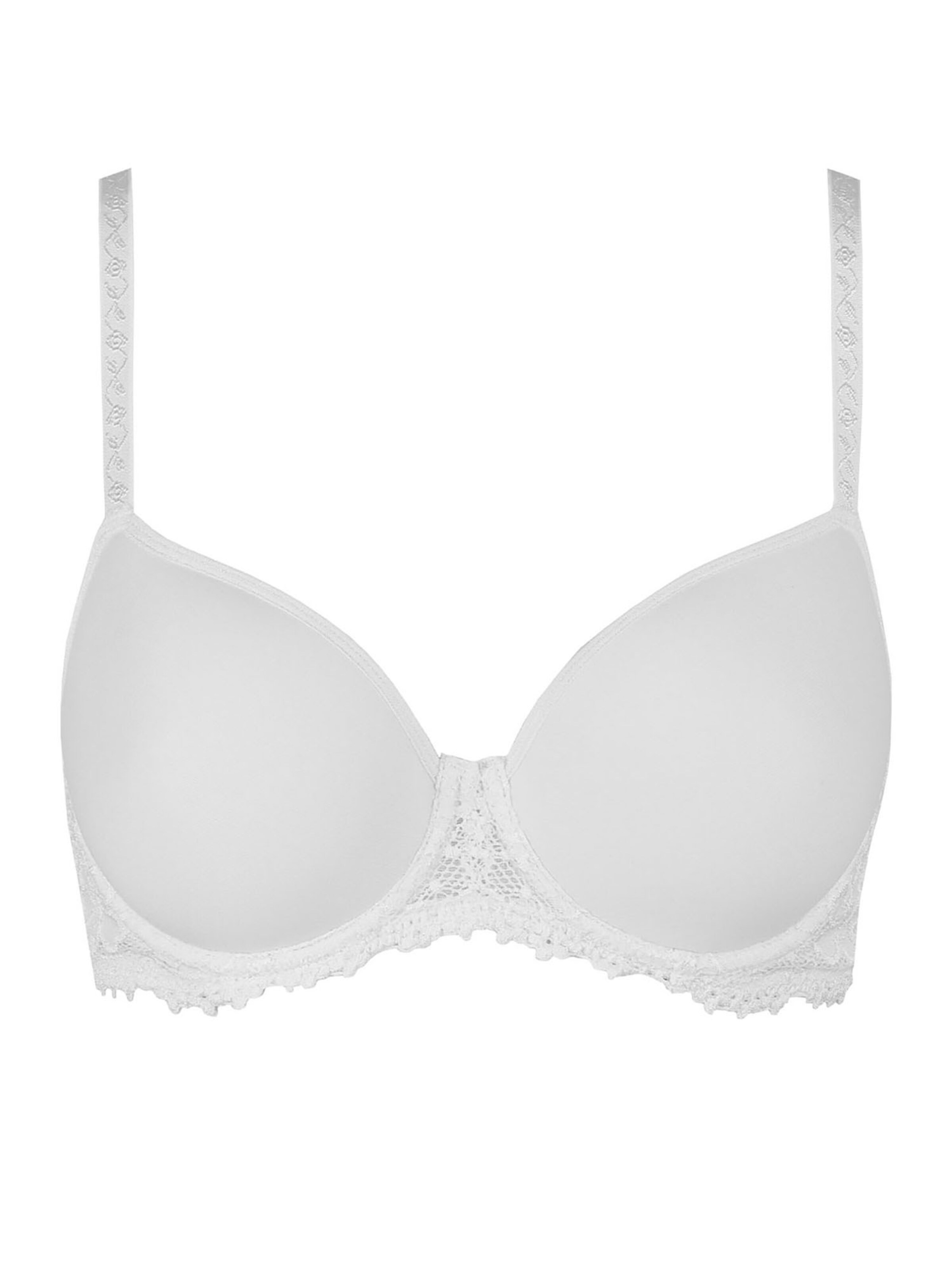 Nina von C. T-shirt Bra 'Millefleurs' in White: front