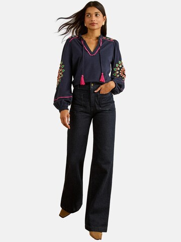 love & roses Blouse in Blue: front