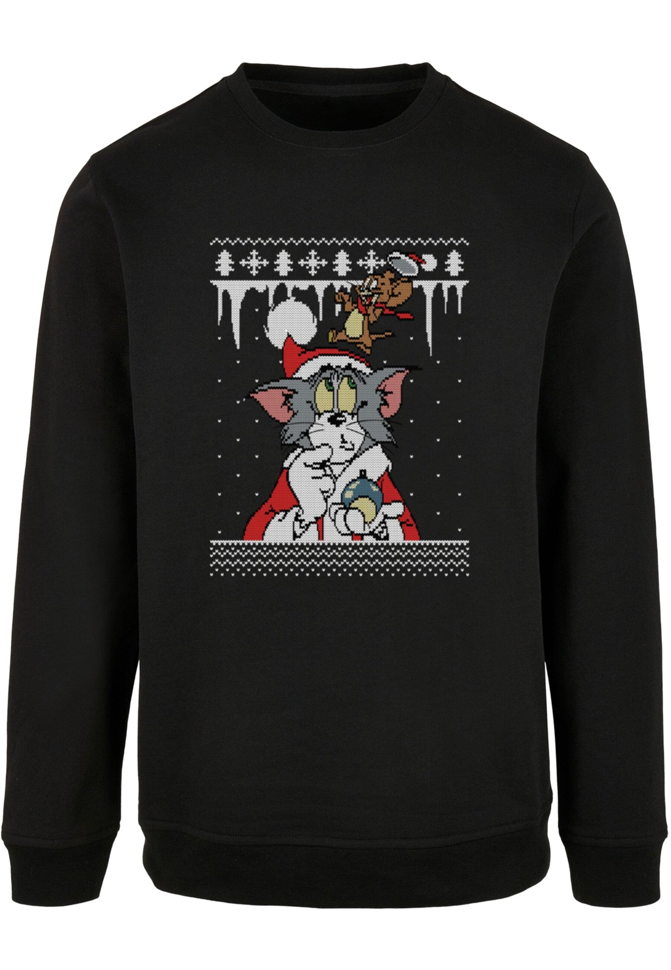 Sweat-shirt 'Tom and Jerry - Fair Isle' ABSOLUTE CULT en noir : devant