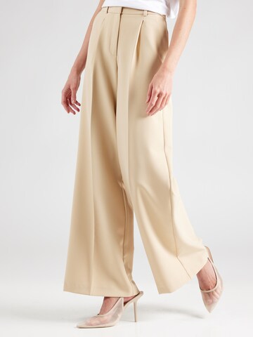 Wide leg Pantaloni con pieghe 'Tiwi1' di BOSS in beige: frontale