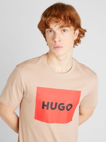 HUGO T-Shirt 'Dulive222' in Beige