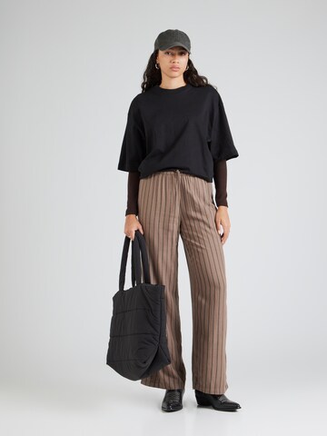 PIECES Loose fit Pants 'PCPIA' in Brown