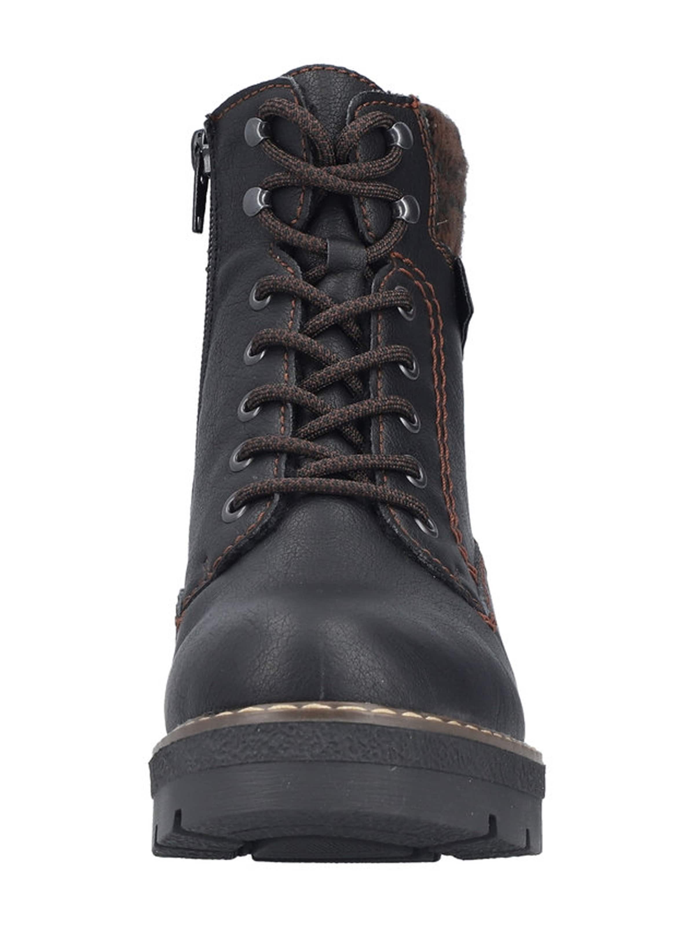 Rieker Ниски ботуши с връзки в черно