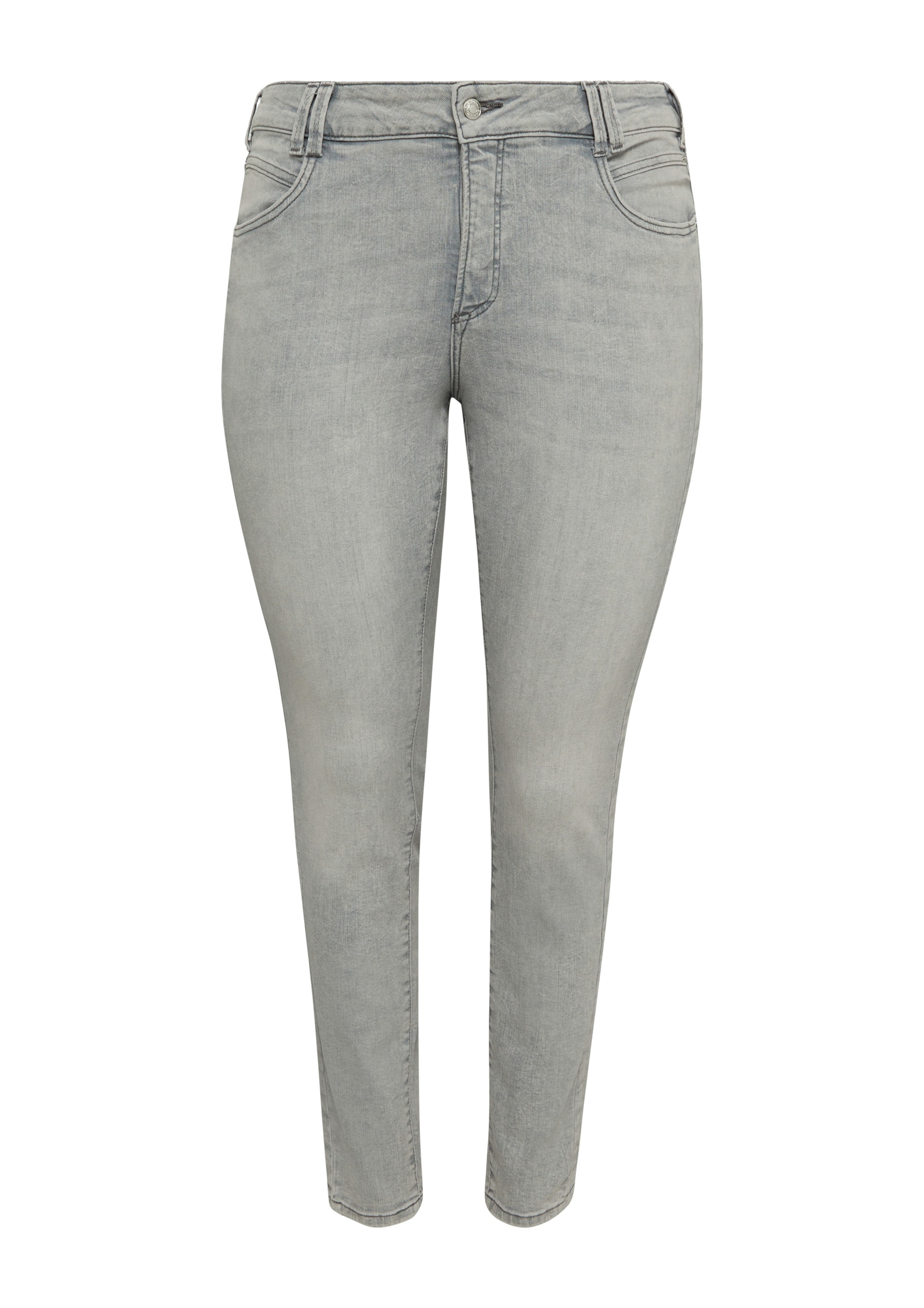s.Oliver Red Label Plus Slimfit Jeans in Grijs: voorkant