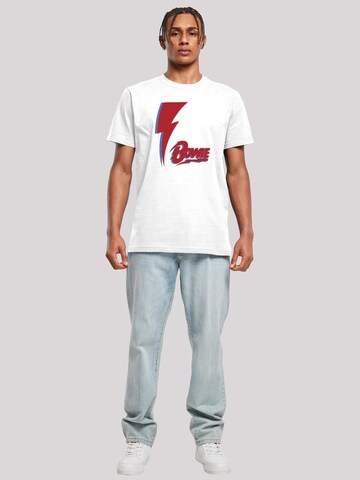 T-Shirt 'David Bowie Red Bolt' F4NT4STIC en blanc