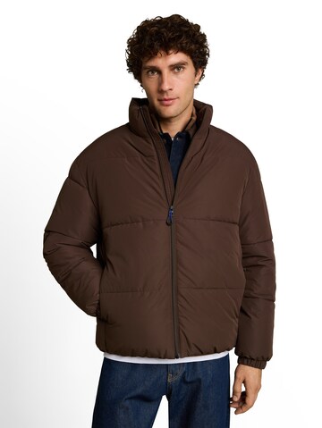 TOM TAILOR DENIM Winter jacket in Brown: front