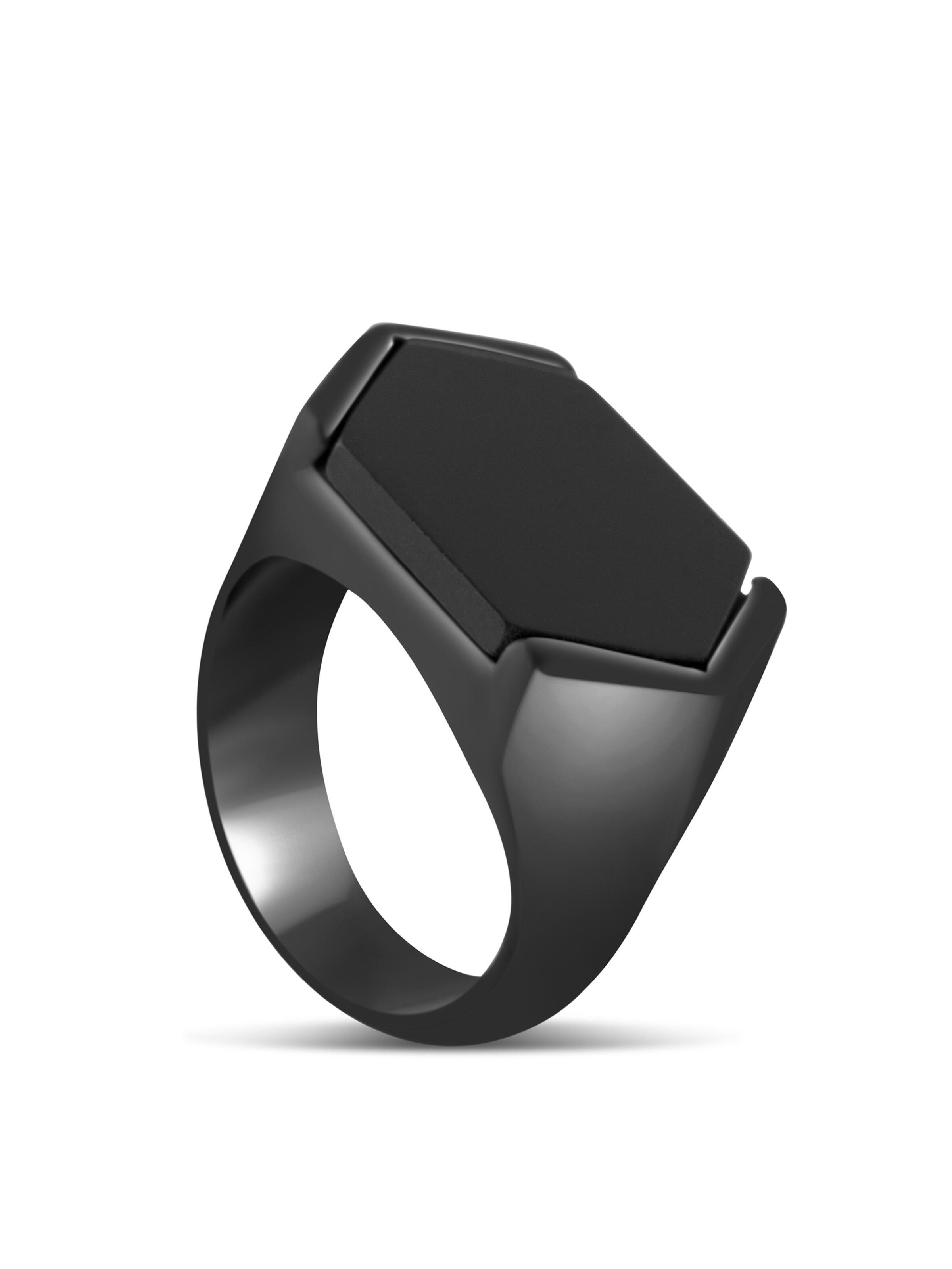 Akitsune Ring 'Abyss' in Black: front