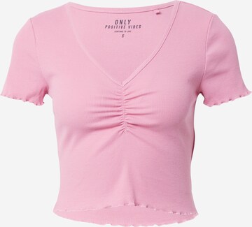 T-shirt 'BETTY' ONLY en rose : devant