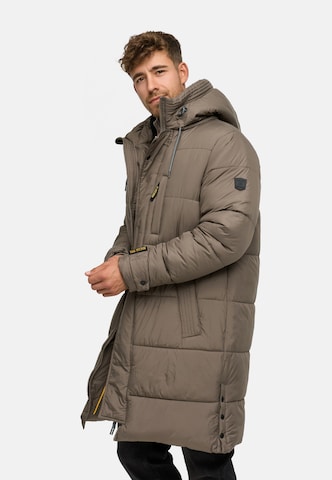 INDICODE JEANS Winterjas 'Studs' in Bruin