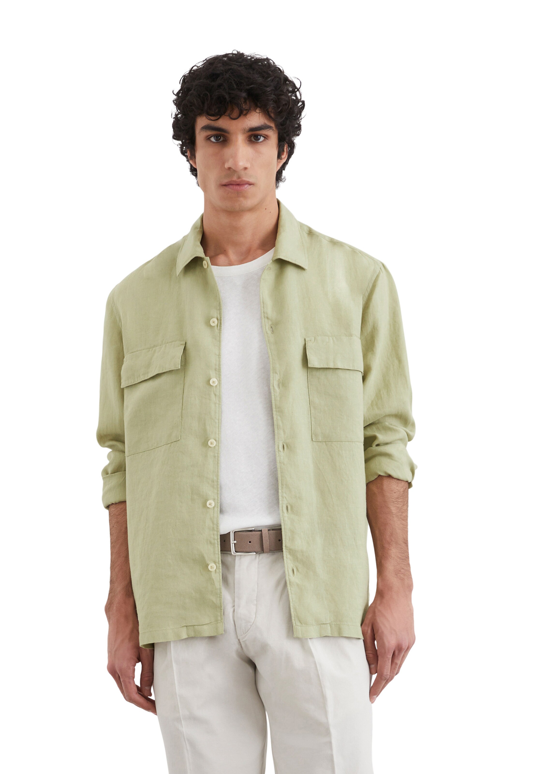 Marc O'Polo Regular fit Button Up Shirt in Green: front