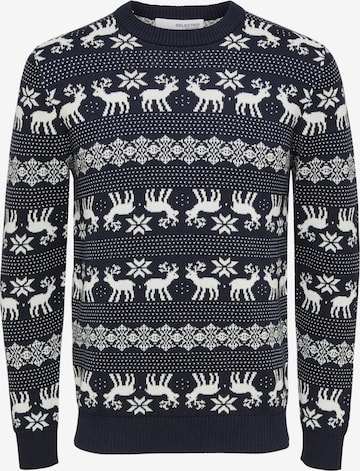 SELECTED HOMME Sweater 'DEER' in Blue: front