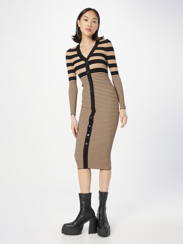 River Island Knitted dress in Brown: front