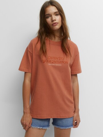 T-shirt Pull&Bear en orange : devant
