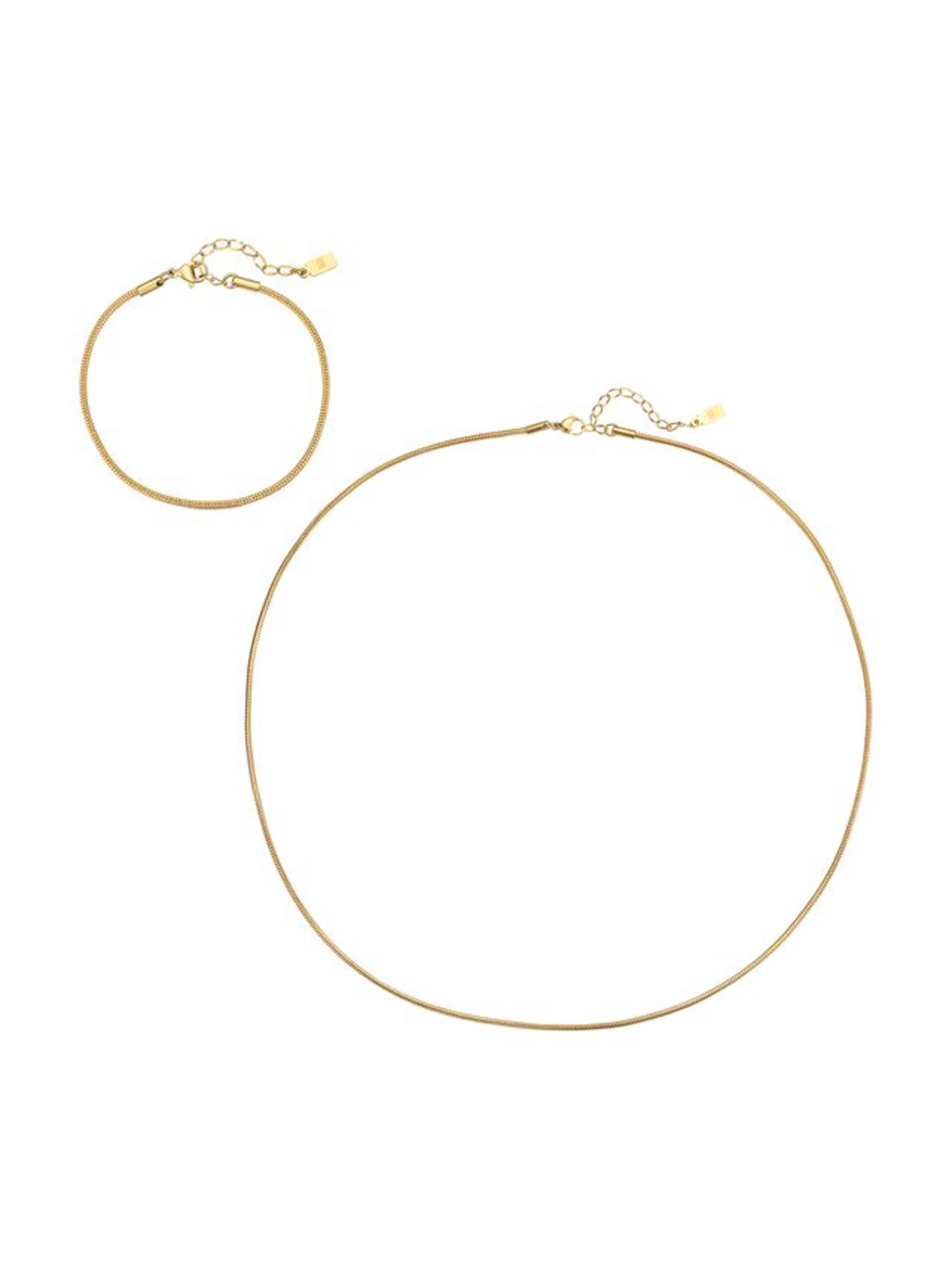 Parure de bijoux 'Edge Snake' Hey Happiness en or : devant