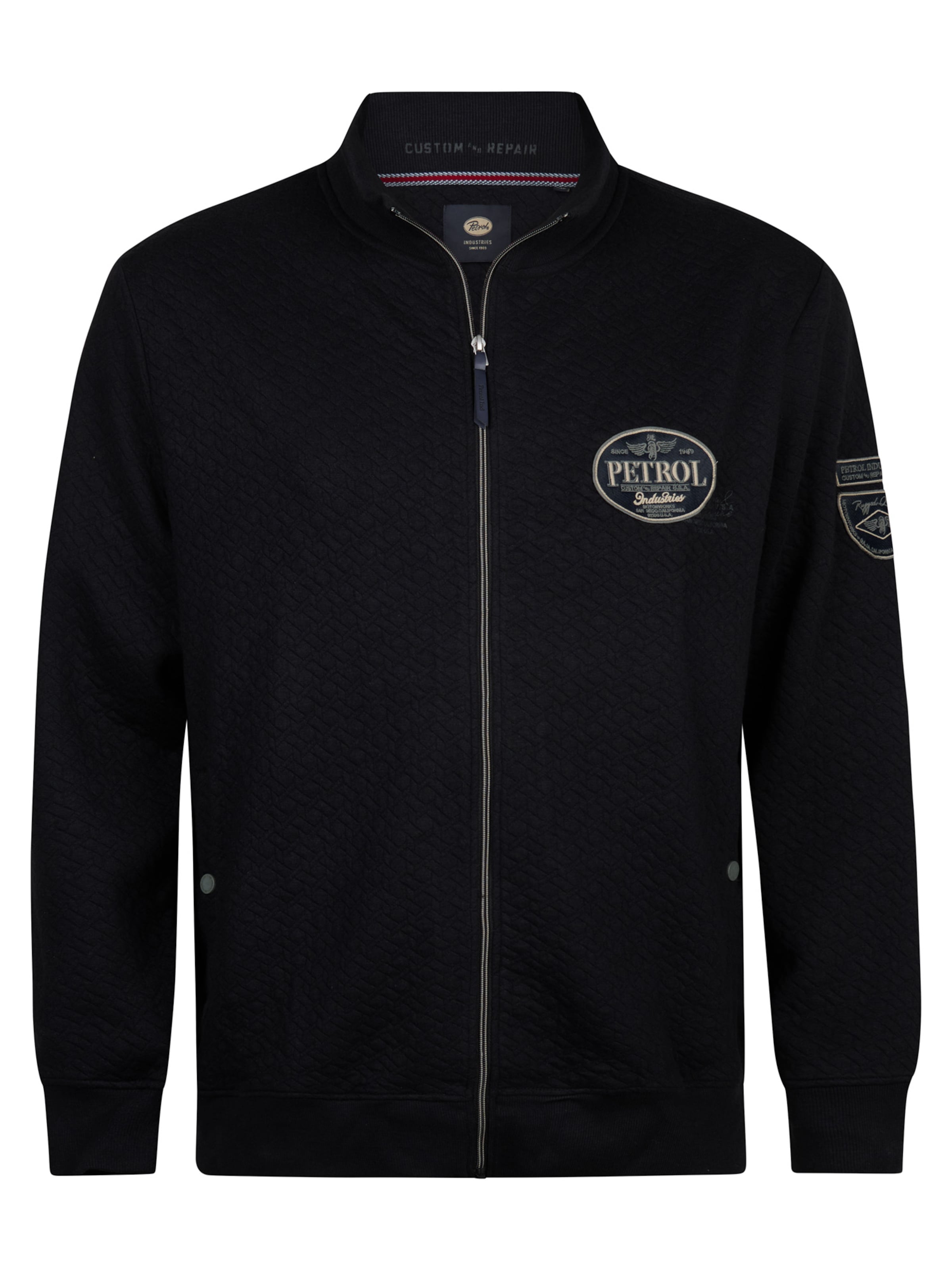 Petrol Industries Sweatvest in Zwart: voorkant