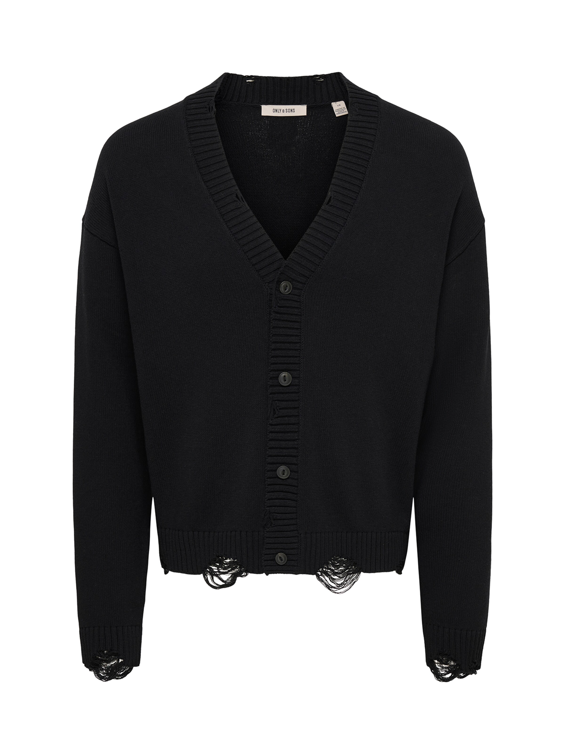 Only & Sons Knit Cardigan 'ONSTUNE' in Black: front