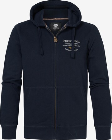 Petrol Industries Zip-Up Hoodie 'Antigo' in Blue: front