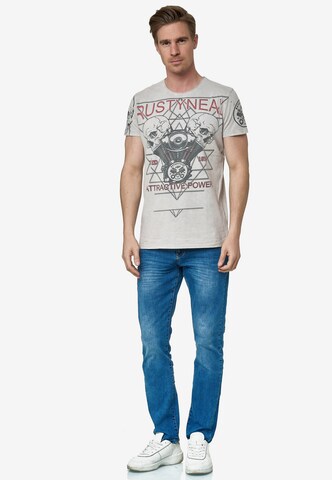 Rusty Neal Cooles T-Shirt mit Front-Print in Grau