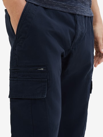 TOM TAILOR Tapered Cargo Pants in Blue