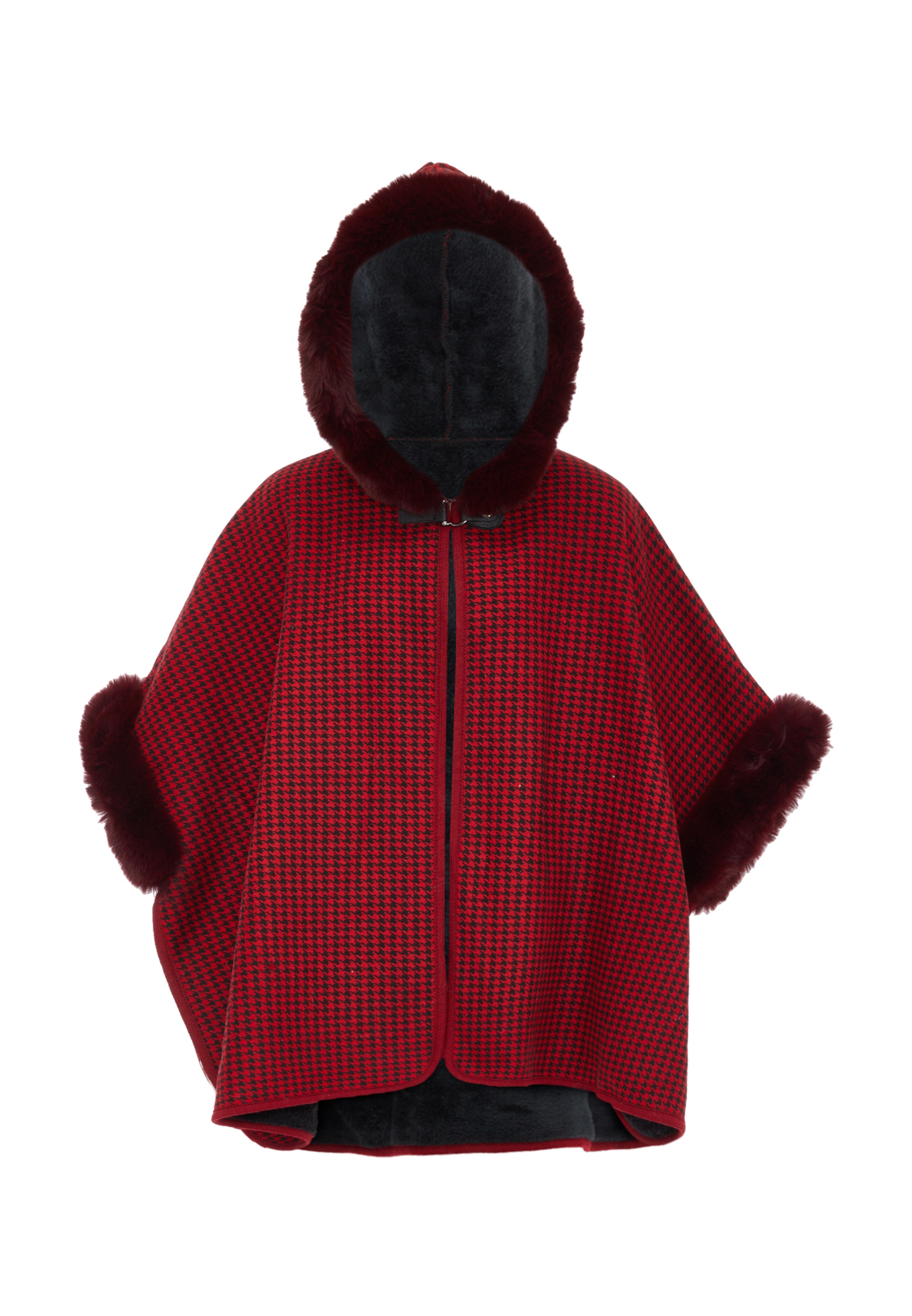 OSHA Poncho in rot / schwarz, Produktansicht