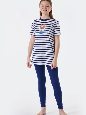 SCHIESSER Nachtkledij ' Horse World Organic Cotton ' in Blauw: voorkant