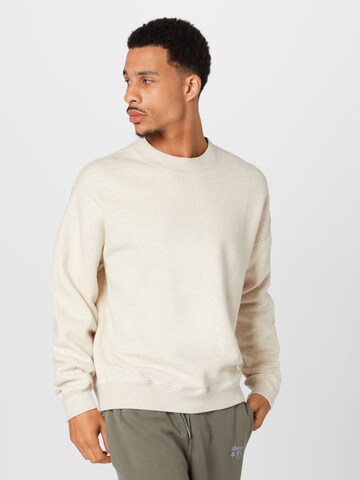 Sweat-shirt Abercrombie & Fitch en blanc : devant