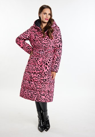faina Χειμερινό παλτό σε ροζ