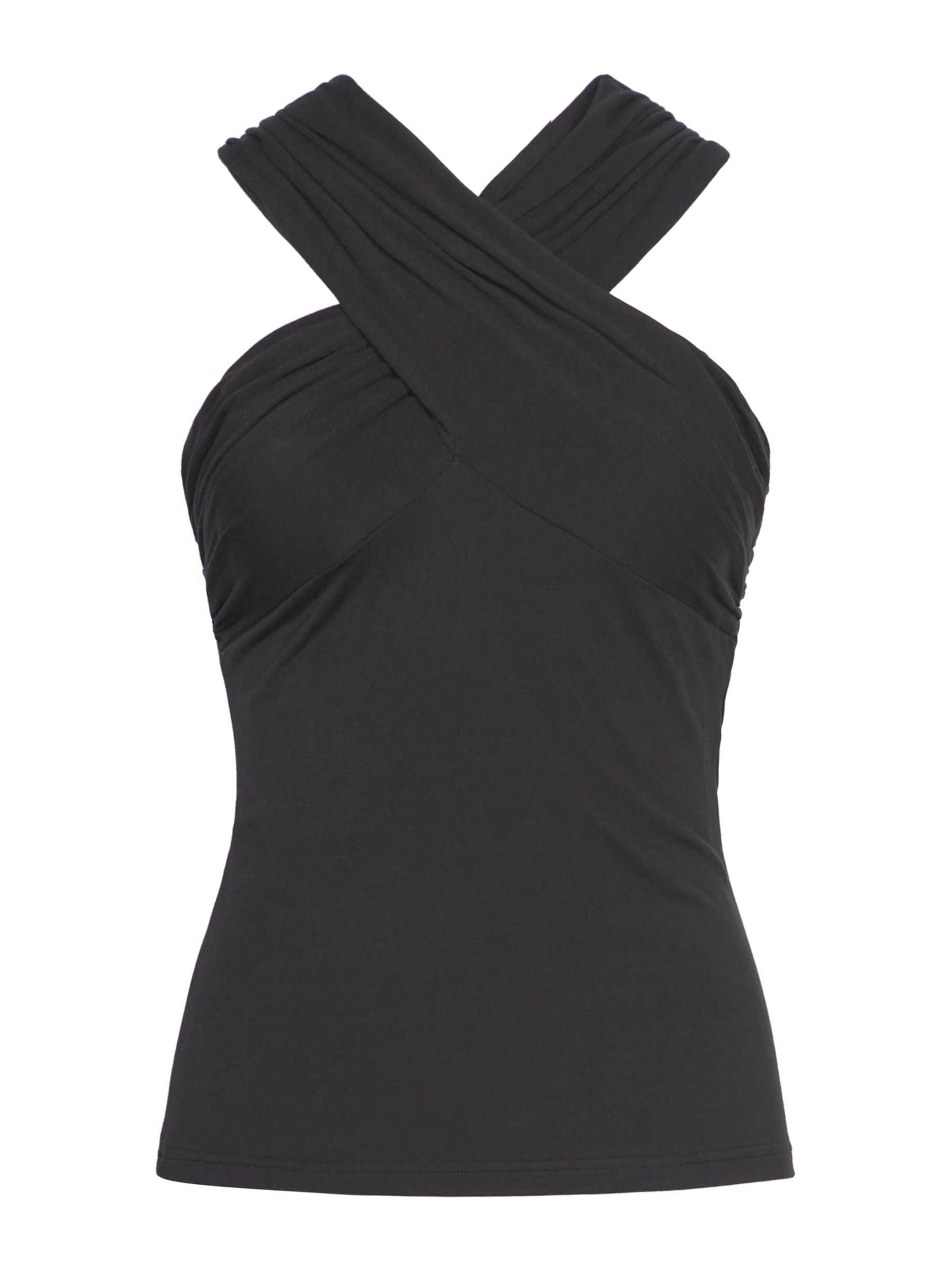 rosemunde Top 'Biarritz' in Schwarz: Vorderseite